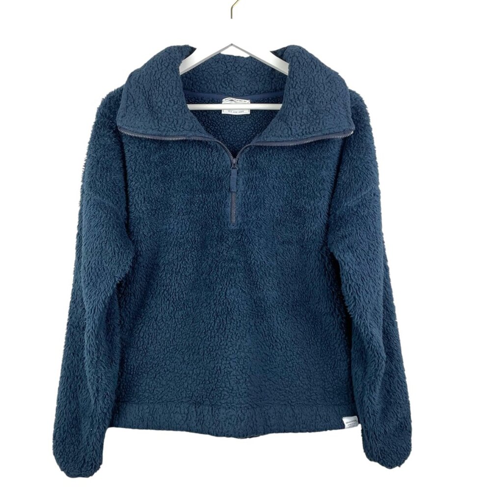Craghoppers Sweater Womens Medium 8 Blue Fleece Fuzzy 1/4 Zip Pullover